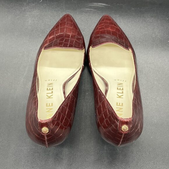 Anne Klein red Felice Iflex Pumps Women Size 7.5M Kitten Patent Leather Heels - Picture 5 of 7